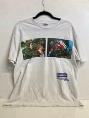 SUPREME X JUNYA WATANABE COMME DES GARCONS WHITE NATURE TSHIRT SIZE LARGE