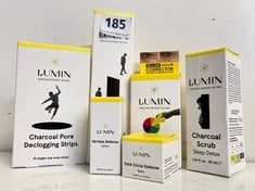 SMALL BOX OF ASSORTED BEAUTY PRODUCTS TO INCLUDE LUMIN SKINCARE DEFENSE FOR MEN INSTANT DARK CIRCLE CORRECTOR IN CREAM 20ML