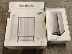 BRABANTIA TOUCH BIN HI, WITH 2 INNER BUCKETS (2X30L) AND BLACK+DECKER SOFT CLOSE PEDAL BIN 20L SLIM LINE DESIGN IN SILVER