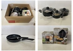 BOX OF ASSORTED KITCHEN EQUIPMENT TO INCLUDE SALTER EGG COOOKER