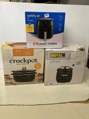 3 X ASSORTMENT OF KITCHEN APPLIANCES TO INCLUDE RUSSELL HOBBS SATISFRY 4L AIR AIRFRYER