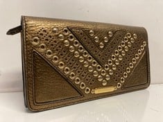 BURBERRY GOLD LEATHER STUDDED PURSE