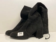 STUART WEITZMAN HIGHLAND SUEDE OVER-THE-KNEE BOOTS IN BLACK IN SIZE 35 1/2-RRP £895