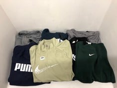 9 X ASSORTED CLOTHING TO INCLUDE NIKE DRI FIT WOMENS QUARTER ZIP IN GREEN SIZE XL