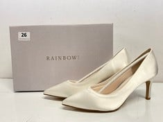 RAINBOW CLUB MORGAN 11 WEDDING COURT HEELS IN IVORY SATIN IN UK SIZE 4.5 - RRP £100