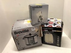 3 X ASSORTED KITCHEN ITEMS TO INCLUDE BREVILLE 1.8L RICE COOKER & STEAMER