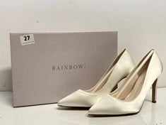 RAINBOW CLUB COCO DYEABLE IVORY SATIN POINTED COURT HEELS- RRP £75