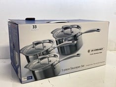 LE CREUSET 3 PIECE SAUCEPAN SET-RRP £314