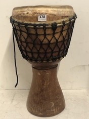 LARGE WOOD DJEMBE DRUM