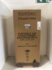 RUSSELL HOBBS PORTABLE AIR CONDITIONER DEHUMIDIFIER AIR COOLER MODEL NO-RHPAC3001B RRP- £199