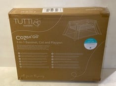 TUTTI BAMBINI COZEE GO 3-IN-1 BASSINET , COT AND PLAYPEN - OAK/CHARCOAL - RRP £169