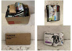 BOX OF ASSORTED ITEMS TO INCLUDE YUMOVE DENTAL CARE STICKS - FOR MEDIUM DOGS