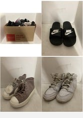 BOX OF ASSORTED SHOES TO INCLUDE NIKE SLIDES - BLACK UK 6.5