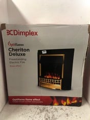 DIMPLEX CHERITON DELUXE ELECTRIC FIRE - BRASS/BLACK