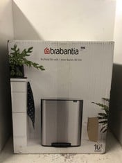 2 X BRABANTIA BO PEDAL BIN WITH 1 INNER BUCKET - 60L