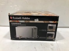 PANASONIC MICROWAVE/GRILL OVEN IN SILVER - MODEL: NN-K18JMM TO INCLUDE RUSSELL HOBBS 20L MICROWAVE - MODEL NO.: RHM2017