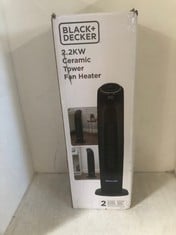 BLACK + DECKER CERAMIC TOWER FAN HEATER IN BLACK