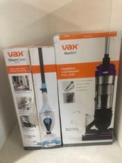 VAX MACH AIR UPRIGHT VACUUM CLEANER - PURPLE/GREY TO INCLUDE VAX STEAM CLEAN MULTI STEAM CLEANER