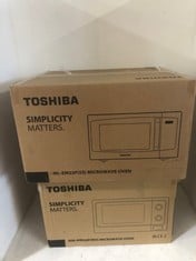 2 X TOSHIBA MICROWAVE OVENS - MODEL NO.: MM-MM20P(WH) / ML-EM23P(SS)