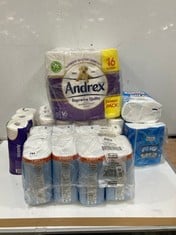 6 X ASSORTED TOILET ROLL TO INCLUDE ANDREX ULTIMATE QUILTS PREMIUM SKIN COMFORT 9XL ROLLS