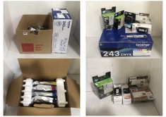 BOX OF ASSORTED PRINTER ITEMS TO INCLUDE EPSON MULTIPACK 18 SET OF 4 INK CARTRIDGES