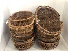 6 X SELECTIONS NATURAL WILLOW WICKER GARDEN TRUG BASKET