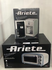 ARIETE VINTAGE 18L ELECTRIC OVEN TO INCLUDE ARIETE VINTAGE COFFEE MAKER - CREAM - TOTAL RRP £130