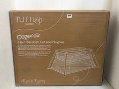 TUTTI BAMBINI COZEE GO 3-IN-1 BASSINET / COT AND PLAYPEN - OAK/CHARCOAL - RRP £169