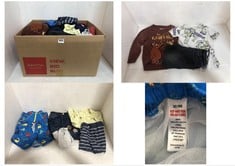 BOX OF ASSORTED CHILDREN'S CLOTHING TO INCLUDE TU KIDS BOYS SHORTS IN NAVY/WHITE AGE 2-3YRS