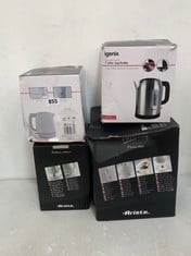 4 X ASSORTED KITCHEN ITEMS TO INCLUDE ARIETE VINTAGE ELECTRIC KETTLE - GREEN