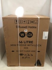 RUSSELL HOBBS 66L MINI FRIDGE WITH LOCK MODEL NO- RH67TTLFOE1W-LCK IN WHITE - RRP £175