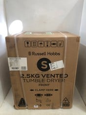 RUSSELL HOBBS 2.5KG VENTED TUMBLE DRYER MODEL NO- RH3VTD800S IN SILVER - RRP £206