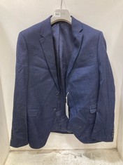 MOSS SLIM FIT BLUE TWISTED SUIT JACKET IN NAVY BLUE 46R - RRP £159