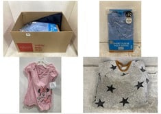 BOX OF ASSORTED KIDS CLOTHING TO INCLUDE GEORGE SCHOOL 5 PACK BLUE SHORT SLEEVE POLO SHIRTS AGE 9-10