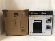 SENSIO HOME 10L MINI FRIDGE & WARMER AND RUSSELL HOBBS 8L BLACK GLASS MINI FRIDGE MODEL NO- RH8CLR8001B