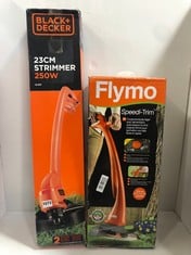 BLACK+DECKER 23CM STRIMMER 250W TO INCLUDE FLYMO SPEEDI-TRIM CORDLESS GRASS TRIMMER