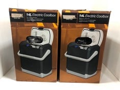 2 X ELECTRIC 14 LITRE COOL BOXES TOTAL RRP- £100