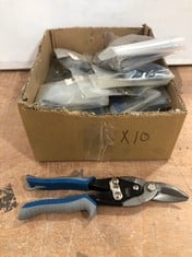 BOX OF 10 X ADVANCED SPARE 10" TIN SNIPS LEFT CUT