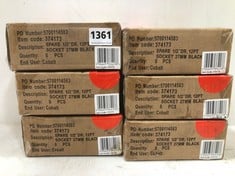 6 X BOXES OF SPARE 1/2" DR. 12PT SOCKET 27MM BLACK 8PCS PER BOX