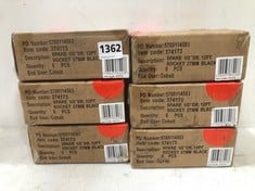 6 X BOXES OF SPARE 1/2" DR. 12PT SOCKET 27MM BLACK 8PCS PER BOX