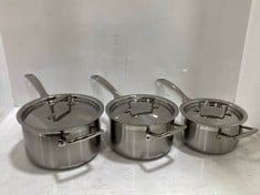 LE CREUSET 3 PLY STAINLESS STEEL SAUCEPAN SET - RRP £419