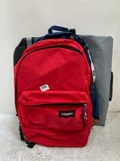 3 X ASSORTED BACKPACKS TO INCLUDE EASTPAK RED BACKPACK