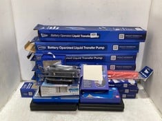 18 X ASSORTED ITEMS TO INCLUDE STREETWIZE BATTERY OPERATED LIQUID TRANSFER PUMP