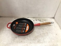 LE CREUSET ENAMELLED CAST IRON 26CM WOODEN HANDLE FRYING PAN