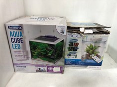 INTERPET AQUA CUBE LED 28L FISH TANK TO INCLUDE MARINA 360° AQUARIUM KIT 10L FISH TANK