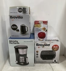 4 X ASSORTED ITEMS TO INCLUDE BREVILLE ULTIMATE SNACK MAKER 3-IN-1 TOASTIE MAKER