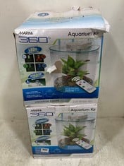 2 X MARINA 360° AQUARIUM KIT 10L FISH TANK