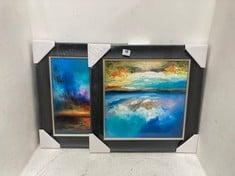 JOHN LEWIS ANNA SCHOFIELD ' CORNISH COAST ' FRAMED PRINTS - SET OF 2 - RRP £150