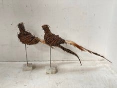 48 X STONE THE CROWS SMALL RATTAN LONG TAIL BIRD - - TOTAL RRP £240