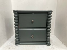 JOHN LEWIS BOBBIN 2 DRAWER BEDSIDE TABLE IN GREEN - RRP £225